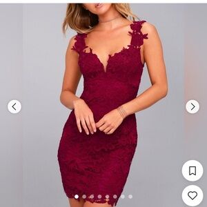 Lulu's Burgundy Lace Dress